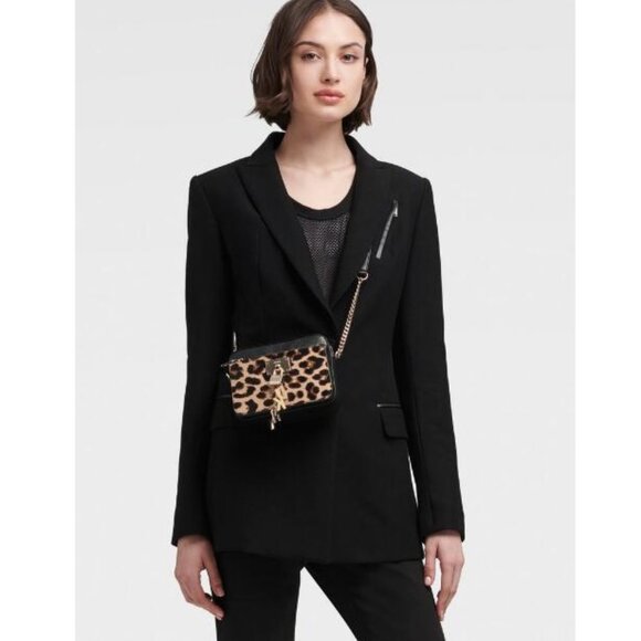 Dkny Faux-Leather-Trim Blazer - Picture 1 of 10